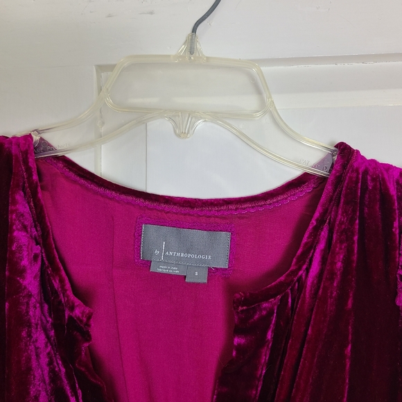 ANTHROPOLOGIE Somerset Mini Dress Velvet in Wine, size S - Picture 3 of 7